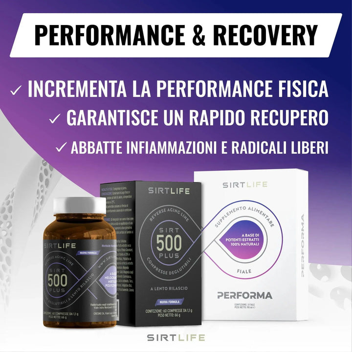 
The SIRT500 Performa bundle includes a range of products designed to support health and wellness. It typically features dietary supplements or related items focused on enhancing physical performance or well-being. 